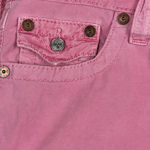 True Religion Pink Cuffed Denim Shorts | Size 28 | Made in USA - Picture 2 of 12